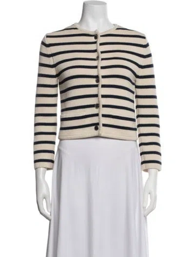 Pre-owned Theory Striped Jacket In Neutrals