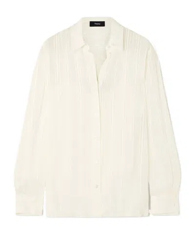 Theory Striped Jacquard Shirt In Pink