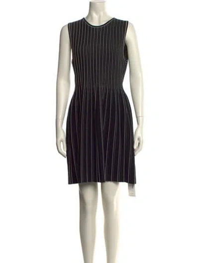 Pre-owned Theory Striped Knee-length Dress In Black