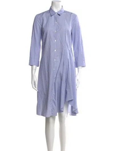 Pre-owned Theory Striped Knee-length Dress In Blue