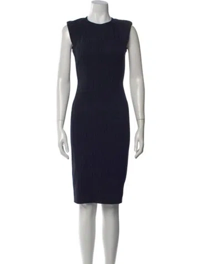 Pre-owned Theory Striped Knee-length Dress In Blue