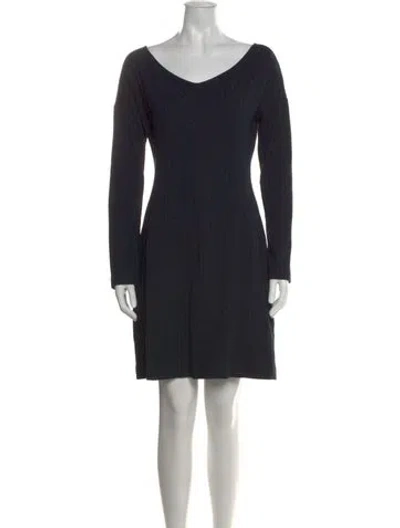 Pre-owned Theory Striped Knee-length Dress In Blue