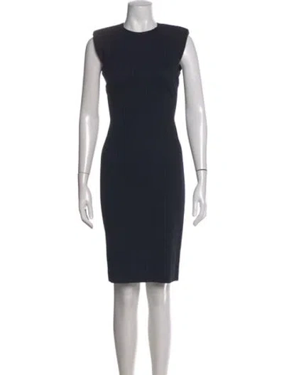 Pre-owned Theory Striped Knee-length Dress In Blue