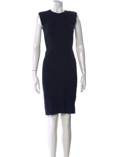 Pre-owned Theory Striped Knee-length Dress In Blue