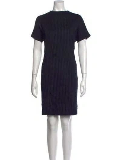 Pre-owned Theory Striped Knee-length Dress In Blue