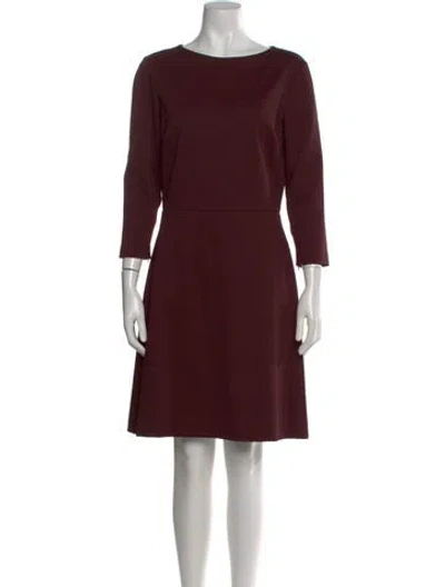 Pre-owned Theory Striped Knee-length Dress In Burgundy