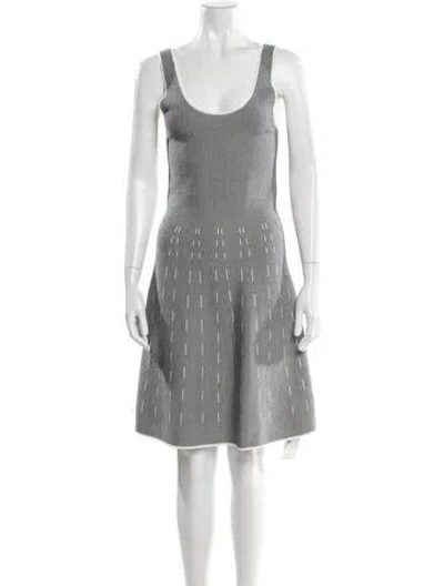 Pre-owned Theory Striped Knee-length Dress In Neutral