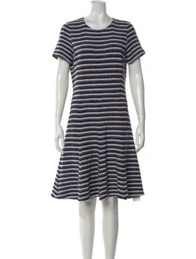 Pre-owned Theory Striped Knee-length Dress In Neutral