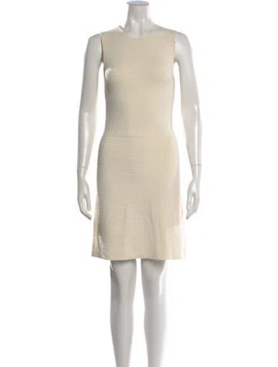 Pre-owned Theory Striped Knee-length Dress In Neutral