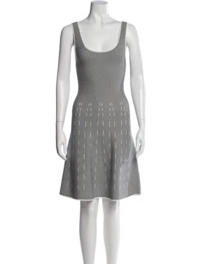 Pre-owned Theory Striped Knee-length Dress In White