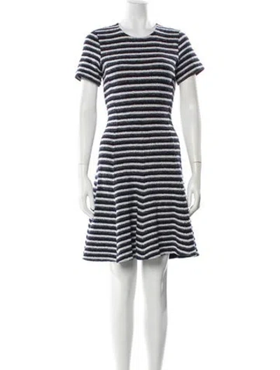 Pre-owned Theory Striped Long Dress In Blue