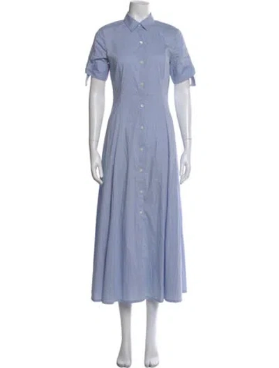 Pre-owned Theory Striped Long Dress In Blue