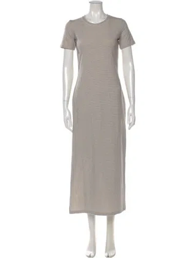 Pre-owned Theory Striped Long Dress W/ Tags In Neutral
