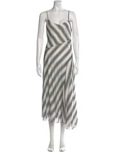 Pre-owned Theory Striped Long Dress In White