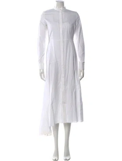 Pre-owned Theory Striped Long Dress In White
