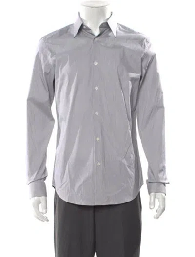 Pre-owned Theory Striped Long Sleeve Dress Shirt W/ Tags In Gray