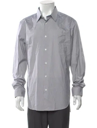 Pre-owned Theory Striped Long Sleeve Shirt W/ Tags In Gray