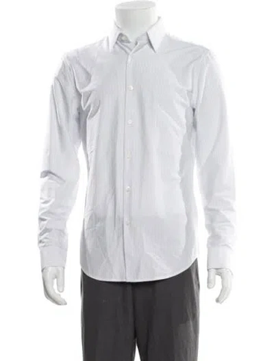 Pre-owned Theory Striped Long Sleeve Shirt W/ Tags In White