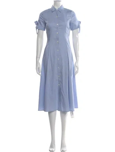 Pre-owned Theory Striped Midi Length Dress In Blue