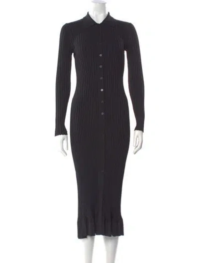 Pre-owned Theory Striped Midi Length Dress W/ Tags In Gray