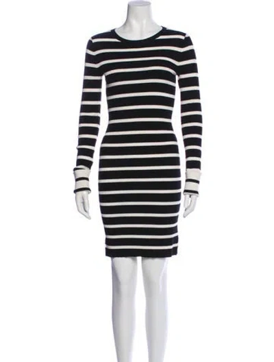 Pre-owned Theory Striped Mini Dress In Black