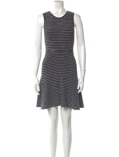Pre-owned Theory Striped Mini Dress In Black