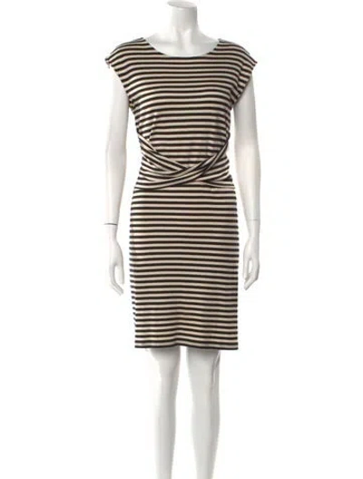 Pre-owned Theory Striped Mini Dress In Black