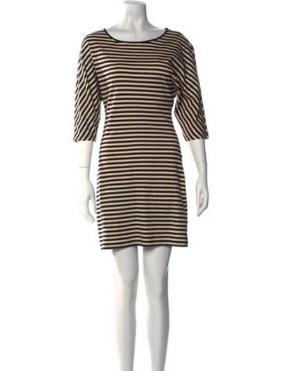 Pre-owned Theory Striped Mini Dress In Black