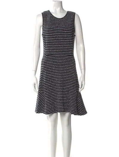 Pre-owned Theory Striped Mini Dress In Black