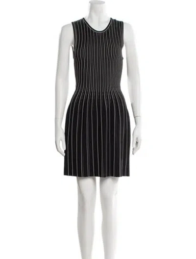 Pre-owned Theory Striped Mini Dress In Black