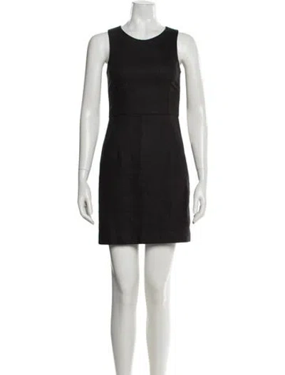 Pre-owned Theory Striped Mini Dress In Black