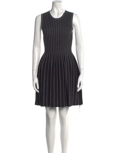 Pre-owned Theory Striped Mini Dress In Black