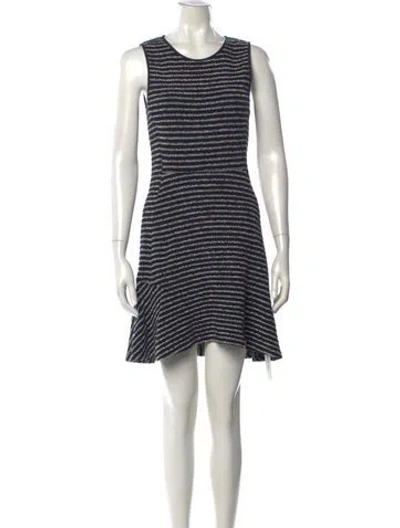 Pre-owned Theory Striped Mini Dress In Black