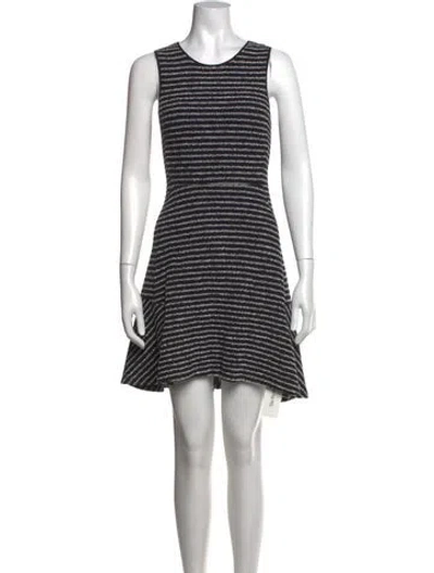 Pre-owned Theory Striped Mini Dress In Black