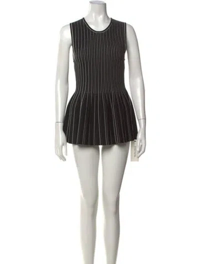 Pre-owned Theory Striped Mini Dress In Black