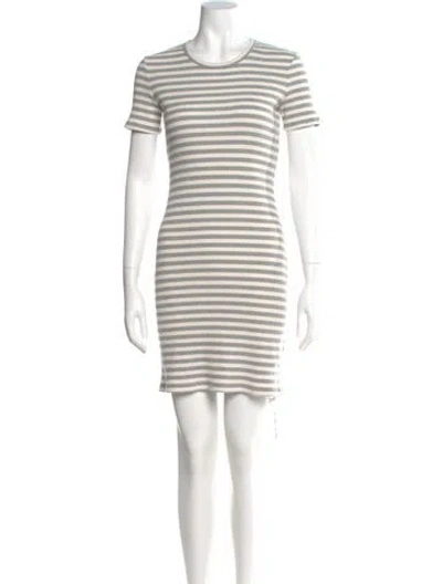 Pre-owned Theory Striped Mini Dress In Blue