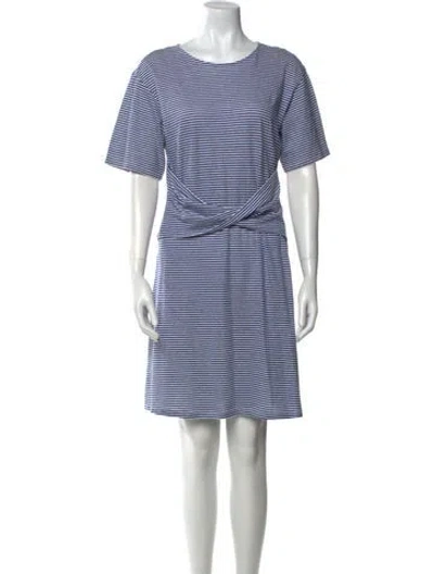 Pre-owned Theory Striped Mini Dress In Blue