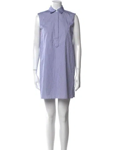 Pre-owned Theory Striped Mini Dress In Blue