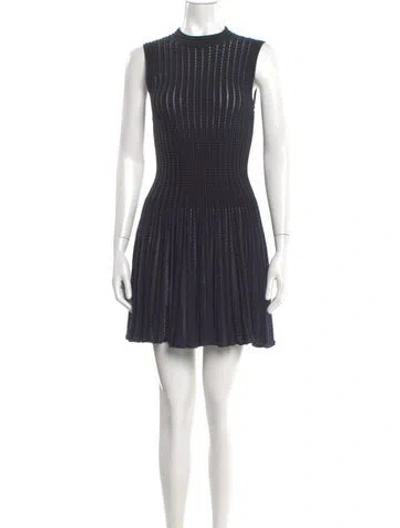 Pre-owned Theory Striped Mini Dress In Blue