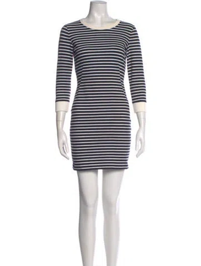 Pre-owned Theory Striped Mini Dress In Blue