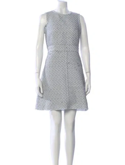 Pre-owned Theory Striped Mini Dress In Blue