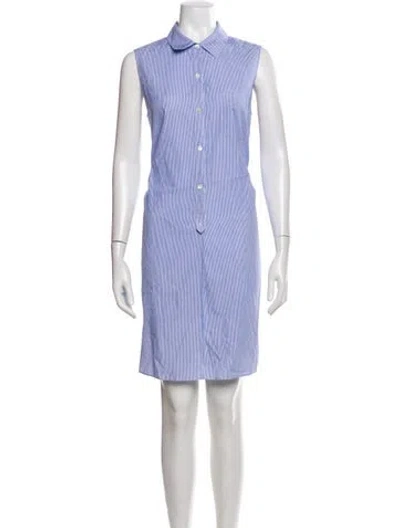 Pre-owned Theory Striped Mini Dress In Blue
