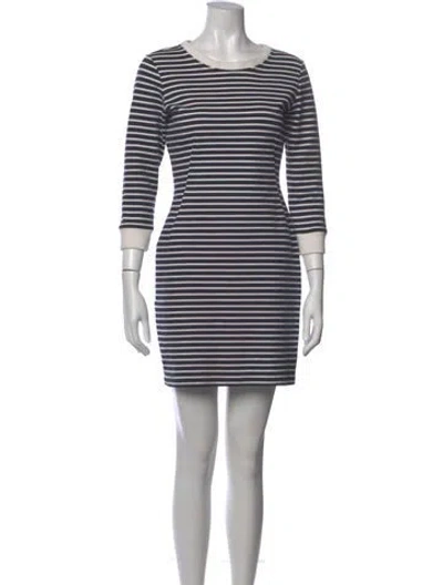 Pre-owned Theory Striped Mini Dress In Blue