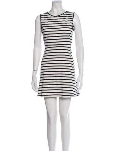 Pre-owned Theory Striped Mini Dress In Blue
