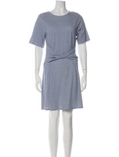 Pre-owned Theory Striped Mini Dress In Blue