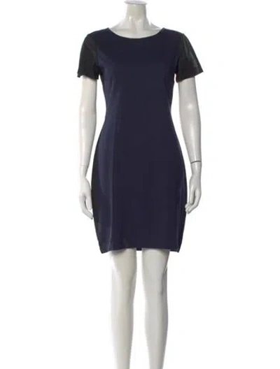 Pre-owned Theory Striped Mini Dress In Blue