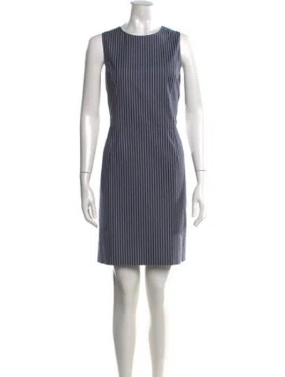 Pre-owned Theory Striped Mini Dress In Blue