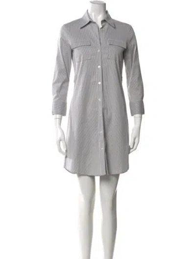Pre-owned Theory Striped Mini Dress In Gray