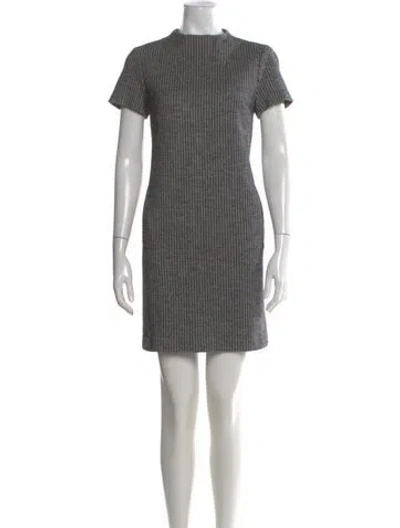 Pre-owned Theory Striped Mini Dress In Gray