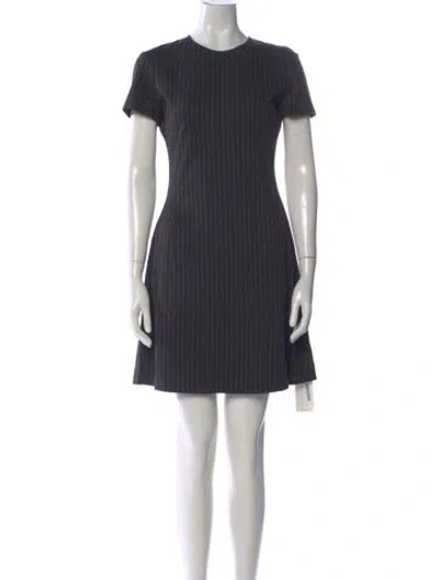 Pre-owned Theory Striped Mini Dress In Gray